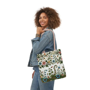 Pastel Floral Canvas Tote Bag - Trendy Everyday Style - Dipaliz - Bags