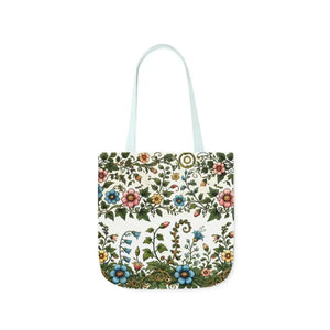 Pastel Floral Canvas Tote Bag - Trendy Everyday Style - Dipaliz - 16’’ × / Light Blue - Bags