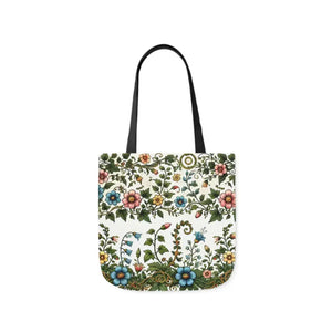 Pastel Floral Canvas Tote Bag - Trendy Everyday Style - Dipaliz - 16’’ × / Black - Bags