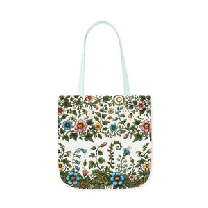 Pastel Floral Canvas Tote Bag - Trendy Everyday Style - Dipaliz - 18’’ × / Light Blue - Bags