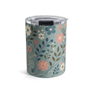 Vibrant Flower Print 10oz Tumbler Home Decor - Dipaliz - Tumblers