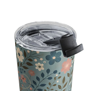 Vibrant Flower Print 10oz Tumbler Home Decor - Dipaliz - Tumblers