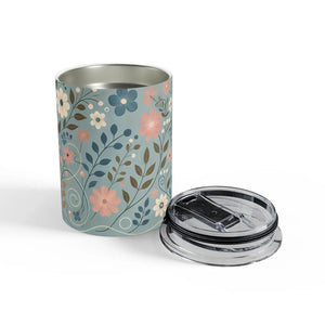 Vibrant Flower Print 10oz Tumbler Home Decor - Dipaliz - Tumblers