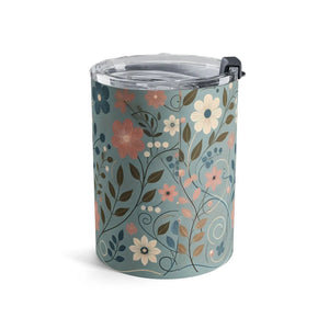 Vibrant Flower Print 10oz Tumbler Home Decor - Dipaliz - Tumblers