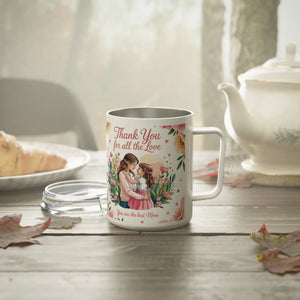 Vibrant Floral Insulated Coffee Mug - Acrylic Push-on Lid - Dipaliz - Mugs