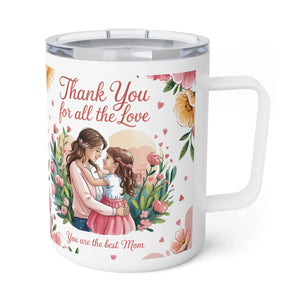 Vibrant Floral Insulated Coffee Mug - Acrylic Push-on Lid - Dipaliz - Mugs