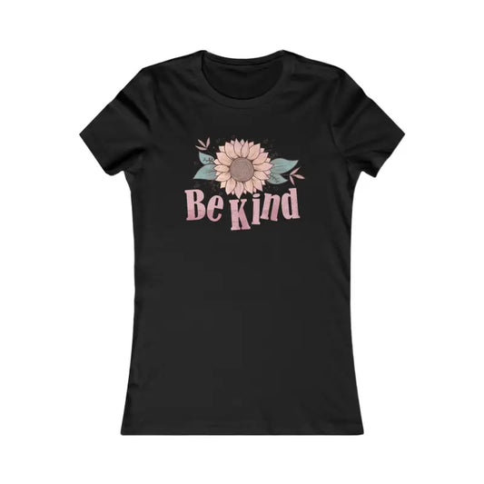 Floral be Kind Women’s Favorite Tee - Elevate your Style - s / Black T-shirt