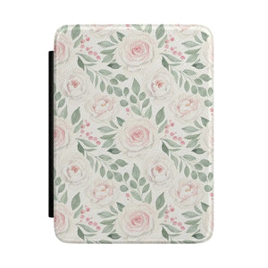 Floral Kindle Case – Pink Rose Pattern Protective Cover for Ereaders - Tablet Computer Back Covers