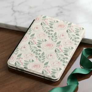 Floral Kindle Case – Pink Rose Pattern Protective Cover for Ereaders - Tablet Computer Back Covers