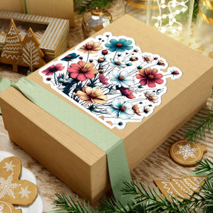 Vibrant Flower Kiss-cut Stickers - Floral Laptop Decor - Dipaliz - Decorative