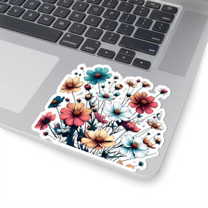 Vibrant Flower Kiss-cut Stickers - Floral Laptop Decor - Dipaliz - Decorative