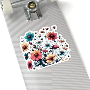 Vibrant Flower Kiss-cut Stickers - Floral Laptop Decor - Dipaliz - Decorative