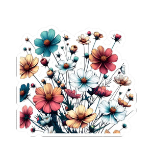 Vibrant Flower Kiss-cut Stickers - Floral Laptop Decor - Dipaliz - Decorative