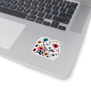 Vibrant Flower Kiss-cut Stickers - Floral Laptop Decor - Dipaliz - Decorative
