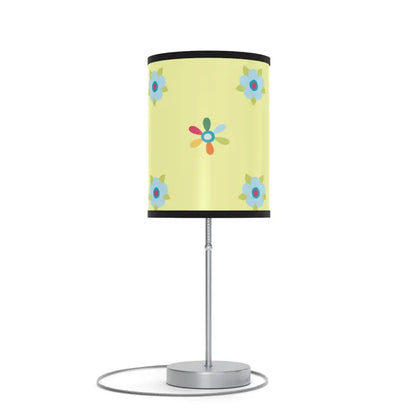 Vibrant Floral Lamp with Bold Green Stand - Home Decor