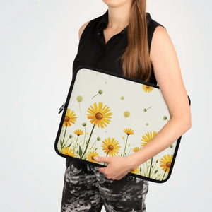Floral Laptop Sleeve - Stylish Eco Friendly Protection - Dipaliz - Black / 17’’ - Bags