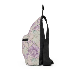 Compact Lavender Rose Sling Bag - Floral Polyester - Dipaliz - Cross Body Bags