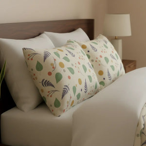 Floral Leaf Cotton Bed Set – Oeko-tex - Dipaliz - Bedding Sets