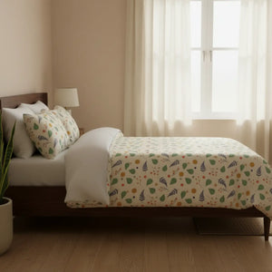 Floral Leaf Cotton Bed Set – Oeko-tex - Dipaliz - Bedding Sets