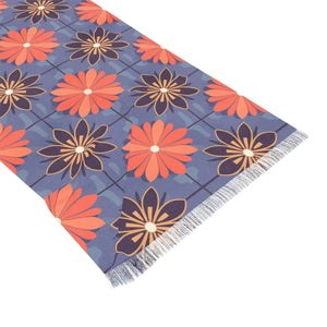 Coral Floral Fringe Scarf Light - Scarves & Shawls