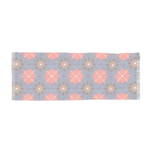 Coral Floral Fringe Scarf Light - Scarves & Shawls