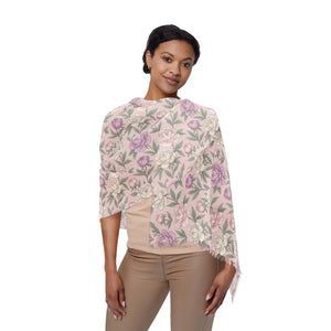 Floral Light Scarf - Pastel Rose Garden Pattern Lightweight Spring Accessory - Scarves & Shawls