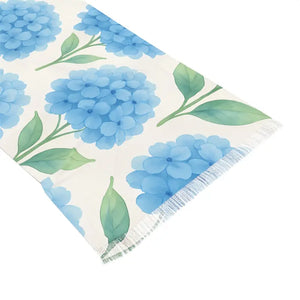 Blue Flower Wrap - Boho Chic Floral Lightweight Scarf - Dipaliz - 27’’ × 71’’ - Scarves & Shawls