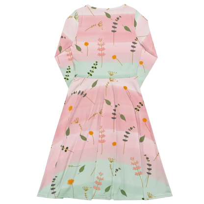 Elevate your Style with this Pink and Green Floral Midi Dress - Dresses