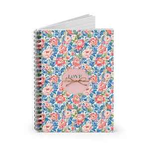 Paper Products - Floral Love Spiral Notebook - Vintage Ruled Journal - Dipaliz one Size
