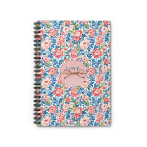 Paper Products - Floral Love Spiral Notebook - Vintage Ruled Journal - Dipaliz one Size