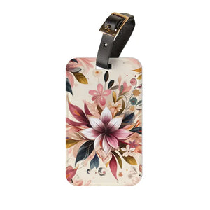 Floral Luggage Tag Vibrant Flower Design Travel Style Dipaliz - 2.4’’ × 4’’ - Tags
