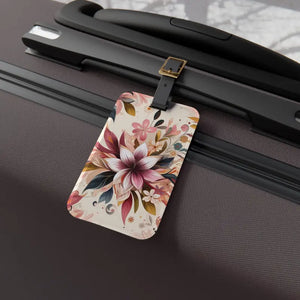 Floral Luggage Tag - Vibrant Flower Design Travel Id - Dipaliz - 2.4’’ × 4’’ - Tags