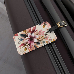 Floral Luggage Tag Vibrant Flower Design Travel Style Dipaliz - 2.4’’ × 4’’ - Tags