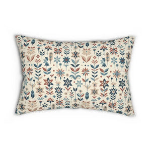 Floral Lumbar Pillow - Vibrant Cozy Home Decor - Dipaliz - 20’’ × 14’’ - Throw Pillows