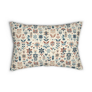 Vibrant Floral Lumbar Pillow – Cozy Home Decor - Dipaliz - Throw Pillows