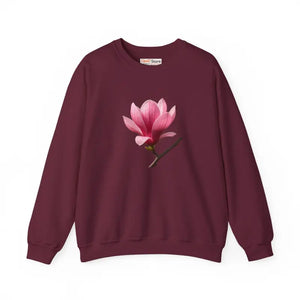 Floral Magnolia Crewneck Sweatshirt - Cozy Spring Style - Dipaliz - Maroon / s - Sweatshirts