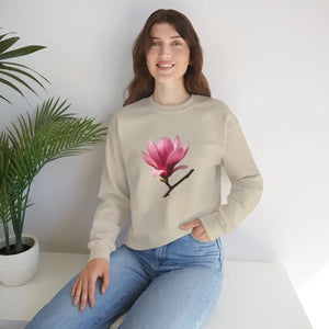 Floral Magnolia Crewneck Sweatshirt - Cozy Spring Style - Dipaliz - Sweatshirts