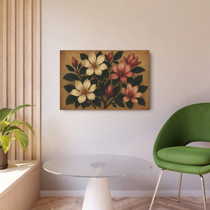 Magnolia Metal Art Sign – Vintage Floral Aluminum - Dipaliz - Posters Prints & Visual Artwork