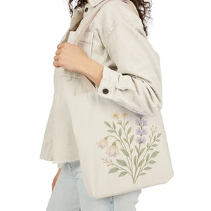 Floral Meadow Canvas Tote Soft Botanical Style Dipaliz - 13’’ × / Beige - Bags