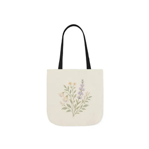 Floral Meadow Canvas Tote Soft Botanical Style Dipaliz - 13’’ × / Black - Bags