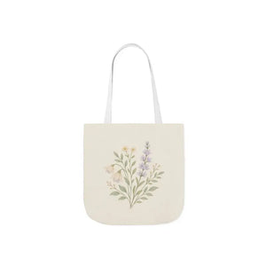Floral Meadow Canvas Tote Soft Botanical Style Dipaliz - 13’’ × / White - Bags