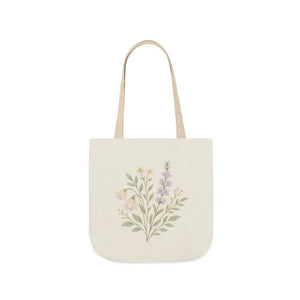 Floral Meadow Canvas Tote Soft Botanical Style Dipaliz - 16’’ × / Beige - Bags