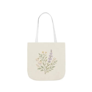 Floral Meadow Canvas Tote Soft Botanical Style Dipaliz - 16’’ × / White - Bags