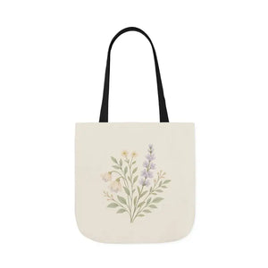 Floral Meadow Canvas Tote Soft Botanical Style Dipaliz - 18’’ × / Black - Bags