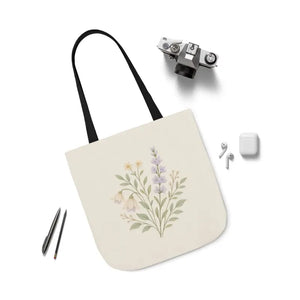 Floral Meadow Canvas Tote Soft Botanical Style Dipaliz - Bags