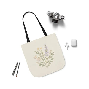 Floral Meadow Canvas Tote Soft Botanical Style Dipaliz - Bags