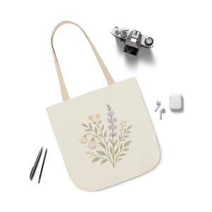 Floral Meadow Canvas Tote Soft Botanical Style Dipaliz - Bags