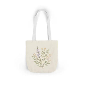 Floral Meadow Canvas Tote Soft Botanical Style Dipaliz - Bags