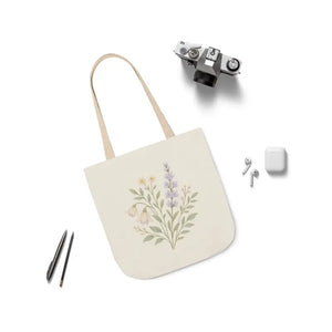 Floral Meadow Canvas Tote Soft Botanical Style Dipaliz - Bags