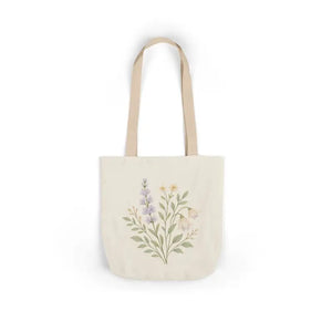 Floral Meadow Canvas Tote Soft Botanical Style Dipaliz - Bags